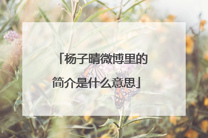 杨子晴微博里的简介是什么意思