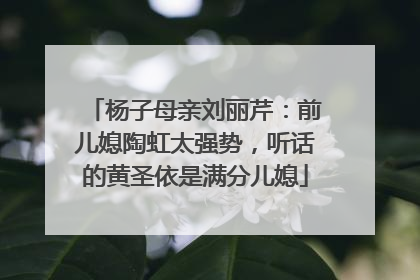杨子母亲刘丽芹:前儿媳陶虹太强势,听话的黄圣依是满分儿媳