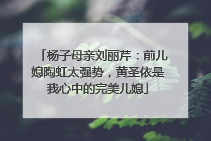 杨子母亲刘丽芹：前儿媳陶虹太强势，黄圣依是我心中的完美儿媳