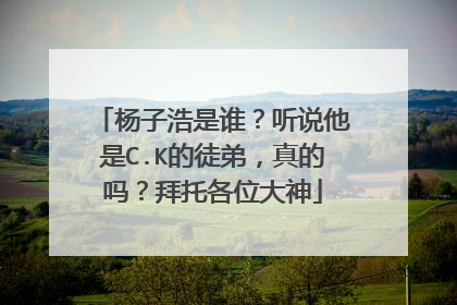 杨子浩是谁?听说他是C.K的徒弟,真的吗?拜托各位大神