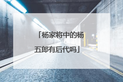 杨家将中的杨五郎有后代吗