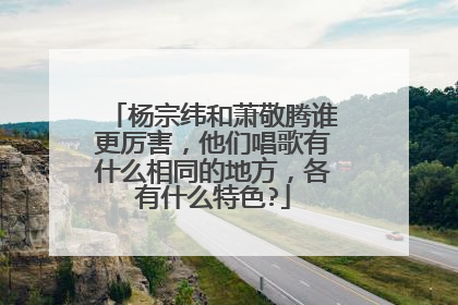 杨宗纬和萧敬腾谁更厉害，他们唱歌有什么相同的地方，各有什么特色?