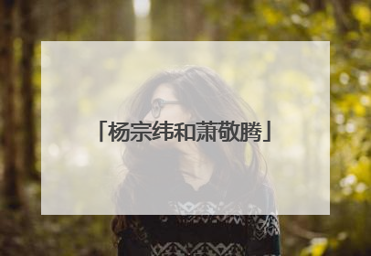 杨宗纬和萧敬腾