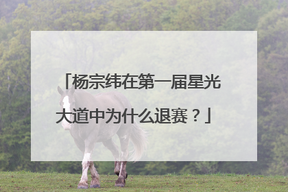 杨宗纬在第一届星光大道中为什么退赛?