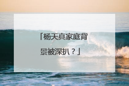 杨天真家庭背景被深扒？