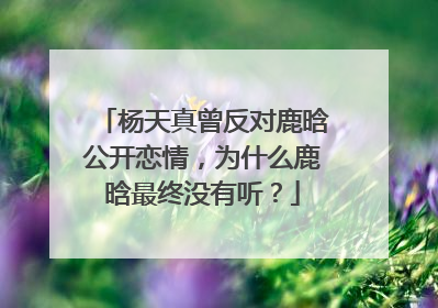 杨天真曾反对鹿晗公开恋情,为什么鹿晗最终没有听?