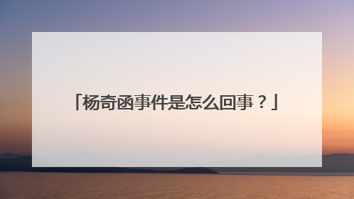 杨奇函事件是怎么回事?