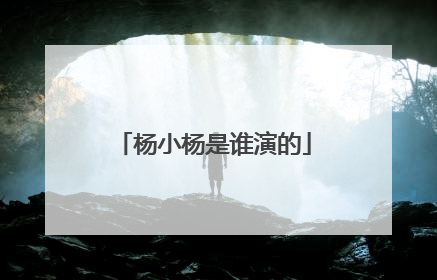 杨小杨是谁演的