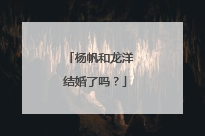 杨帆和龙洋结婚了吗?
