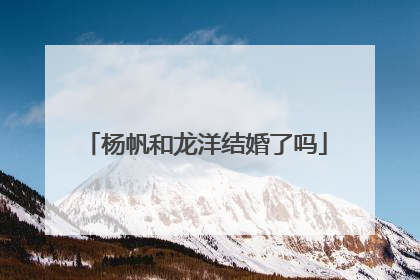 杨帆和龙洋结婚了吗