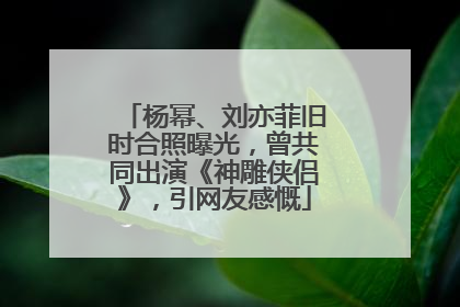 杨幂、刘亦菲旧时合照曝光，曾共同出演《神雕侠侣》，引网友感慨