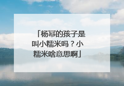 杨幂的孩子是叫小糯米吗？小糯米啥意思啊
