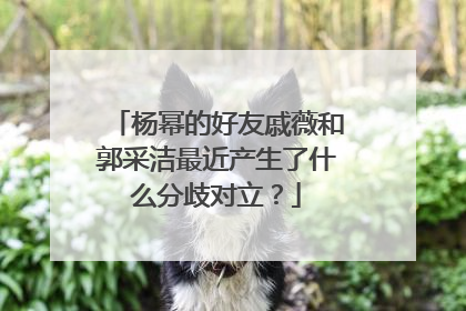 杨幂的好友戚薇和郭采洁最近产生了什么分歧对立？