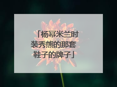 杨幂米兰时装秀熊的那套鞋子的牌子