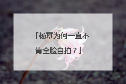 杨幂为何一直不肯全脸自拍?