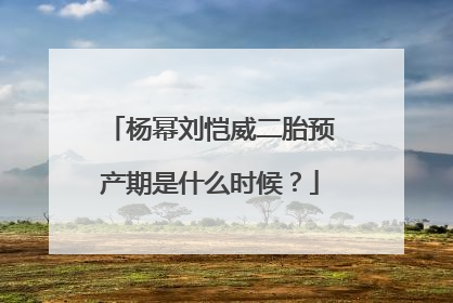 杨幂刘恺威二胎预产期是什么时候?