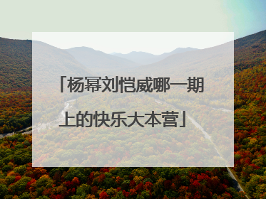 杨幂刘恺威哪一期上的快乐大本营