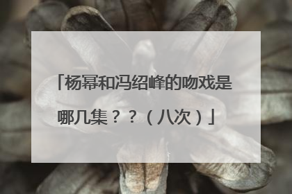 杨幂和冯绍峰的吻戏是哪几集？？（八次）