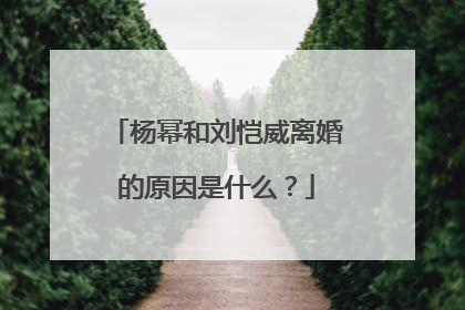 杨幂和刘恺威离婚的原因是什么？