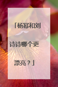 杨幂和刘诗诗哪个更漂亮?