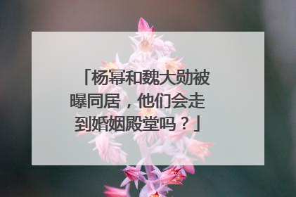 杨幂和魏大勋被曝同居,他们会走到婚姻殿堂吗?