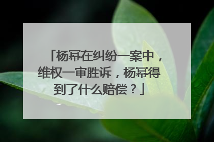 杨幂在纠纷一案中，维权一审胜诉，杨幂得到了什么赔偿？