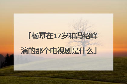 杨幂在17岁和冯绍峰演的那个电视剧是什么