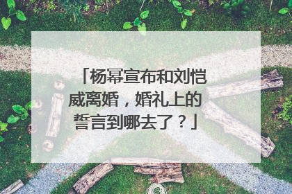 杨幂宣布和刘恺威离婚,婚礼上的誓言到哪去了?