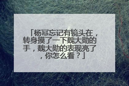 杨幂忘记有镜头在，转身摸了一下魏大勋的手，魏大勋的表现亮了，你怎么看？