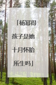 杨幂得孩子是她十月怀胎所生吗