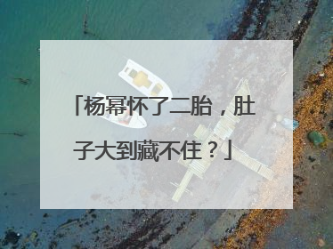 杨幂怀了二胎,肚子大到藏不住?