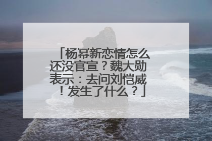 杨幂新恋情怎么还没官宣?魏大勋表示:去问刘恺威!发生了什么?