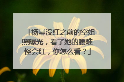 杨幂没红之前的空姐照曝光,看了她的腰难怪会红,你怎么看?