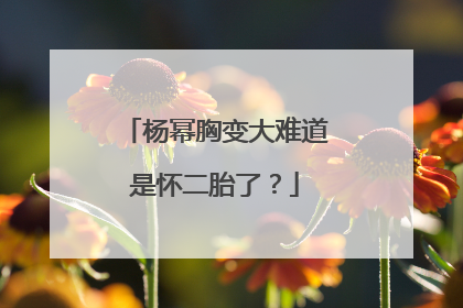杨幂胸变大难道是怀二胎了?