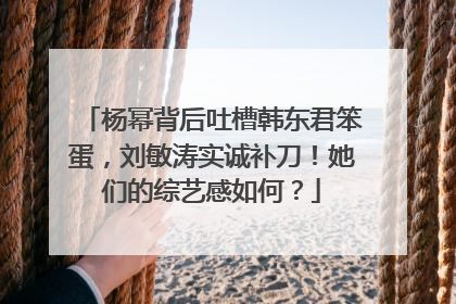 杨幂背后吐槽韩东君笨蛋,刘敏涛实诚补刀!她们的综艺感如何?