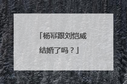 杨幂跟刘恺威结婚了吗?