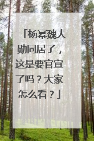 杨幂魏大勋同居了,这是要官宣了吗?大家怎么看?