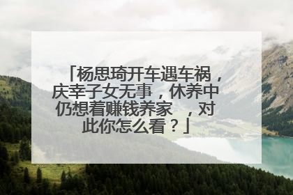 杨思琦开车遇车祸,庆幸子女无事,休养中仍想着赚钱养家 ,对此你怎么看?