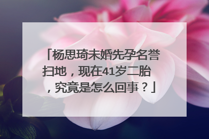 杨思琦未婚先孕名誉扫地,现在41岁二胎,究竟是怎么回事?