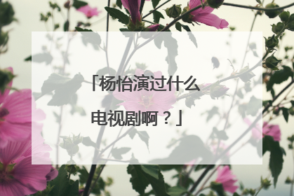 杨怡演过什么电视剧啊？