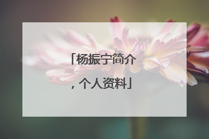 杨振宁简介,个人资料