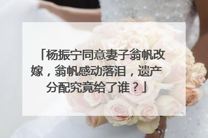 杨振宁同意妻子翁帆改嫁，翁帆感动落泪，遗产分配究竟给了谁？