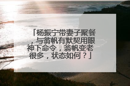杨振宁带妻子聚餐，与翁帆有默契用眼神下命令，翁帆变老很多，状态如何？