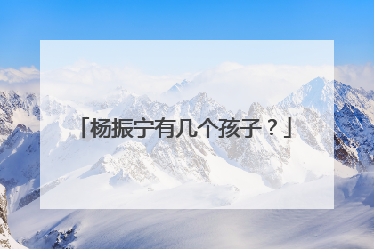 杨振宁有几个孩子？