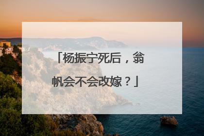杨振宁死后,翁帆会不会改嫁?