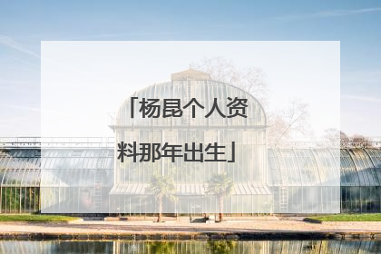 杨昆个人资料那年出生