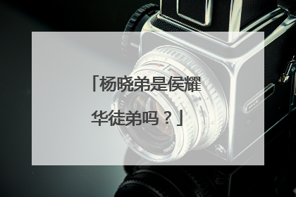 杨晓弟是侯耀华徒弟吗？