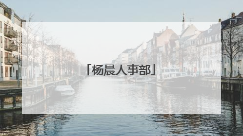 杨晨人事部