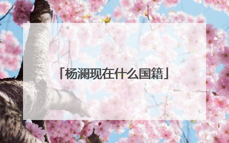 杨澜现在什么国籍