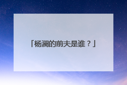 杨澜的前夫是谁?